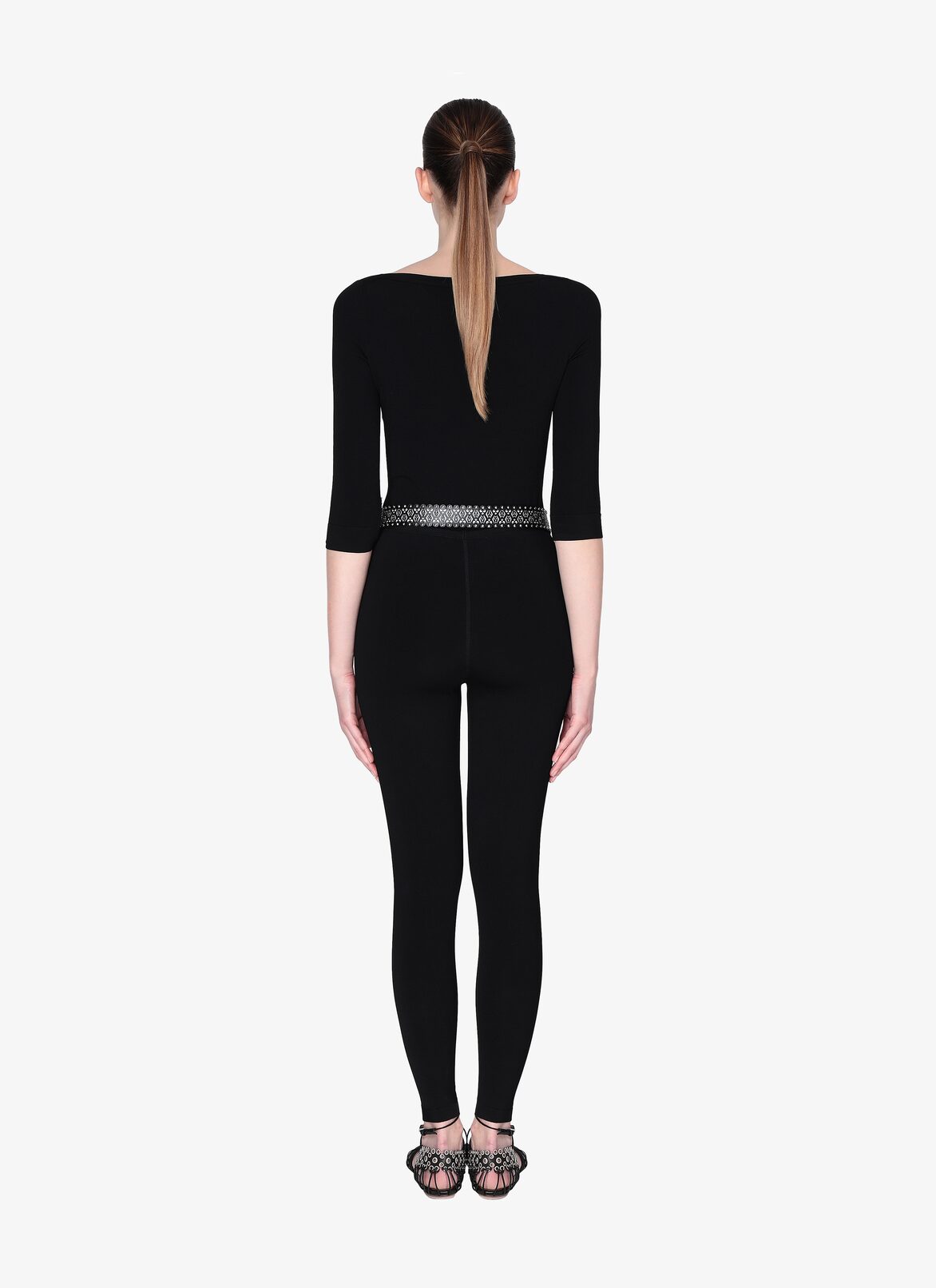 BELT CUIR LUX VERRERIE BLACK/WHITE ALAÏA BLACK/WHITE  BELT CUIR LUX VERRERIE BLACK/WHITE
